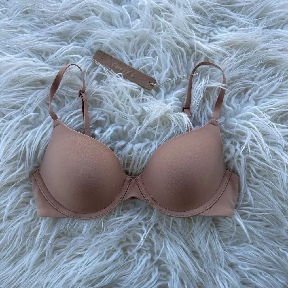 Skims Fits Everybody T-shirt Demi Bra Ochre Size 32B - Picture 2 of 7